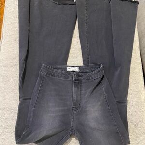 Free People Black Wash Flare Jeans